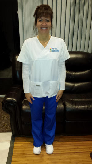 Nancy with her St. Mary's Nursing Uniform